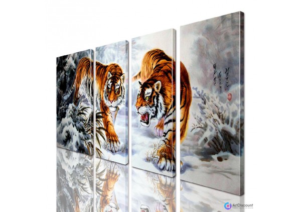 Модульная картина Тигры ADJ4_0152