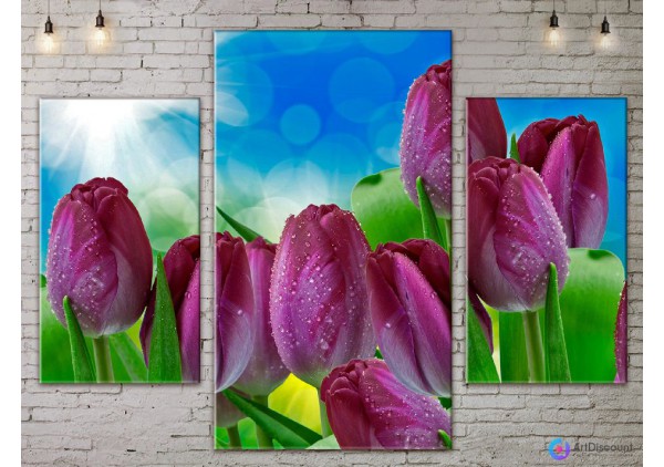 Модульные картины цветы Тюльпаны ADFL0089