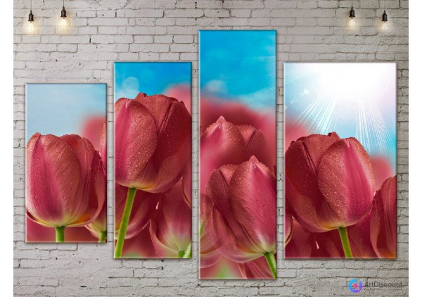 Модульные картины цветы Тюльпаны AFLW4_0157