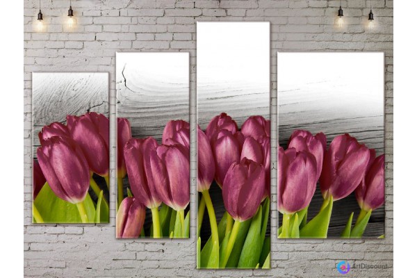 Модульные картины цветы Тюльпаны AFLW4_0169
