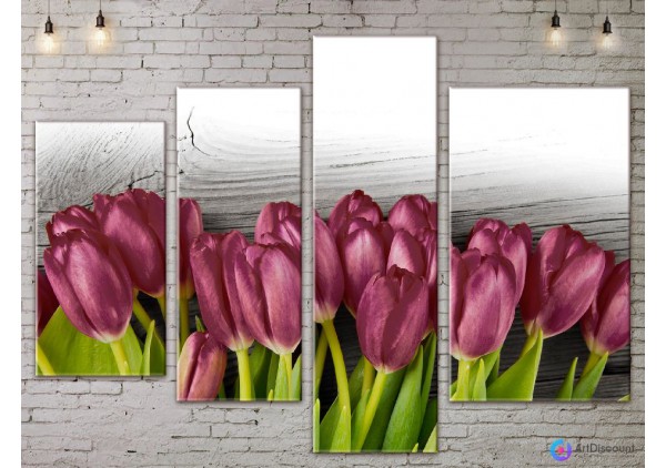 Модульные картины цветы Тюльпаны AFLW4_0169