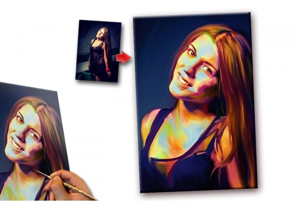 Портрет в стиле Поп - Арт c прорисовкой красками со скидкой до -50%